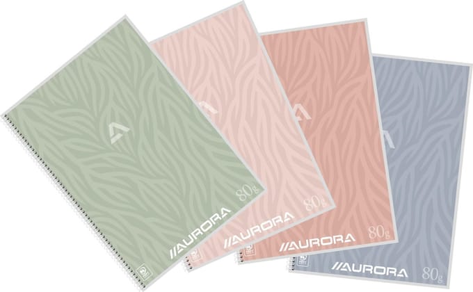 Schrift aurora a4 lijn 120pag 80gr assorti | 10 stuks