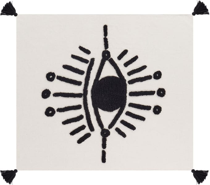 SEDIO - Deken - Wit/Zwart - 125 x 150 cm - Katoen