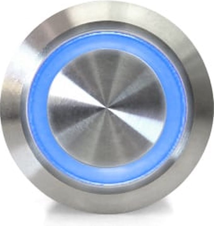 OTRONICÂ® Drukknop | aan-uit self lock | 5V LED Blauw | RVS | 12mm