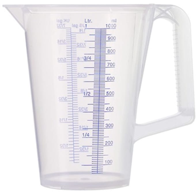 PRESSOL maatbeker 1l blauw bedrukte schaal PP 7082