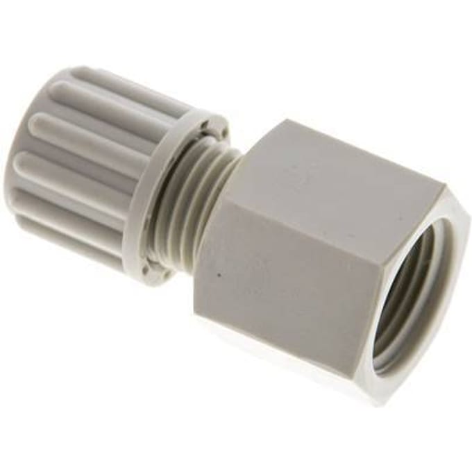 8x6mm & G3/8'' PP Rechte Knelfitting Binnendraad 10bar