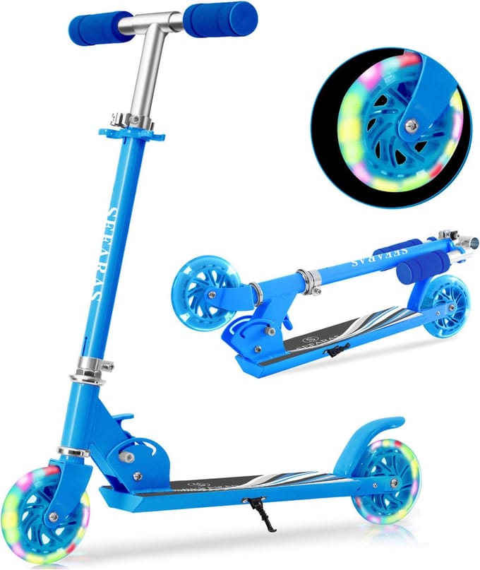 Sefaras Kinderstep - Kick Step - Step voor kinderen - LED Wielen - Jongens/Meisjes - Blauw