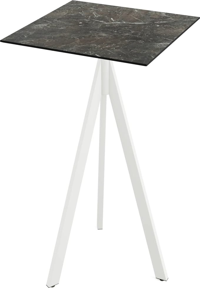 Essentials Infinity Tripod Statafel Wit Frame + Galaxy Marble HPL 70x70 cm - 140051577 - Horeca & Professioneel
