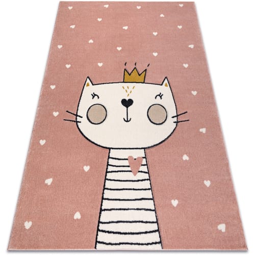 Kleden Rugsx KIDDO tapijt 6106 rozekleuring / wit katje, 160x220 cm