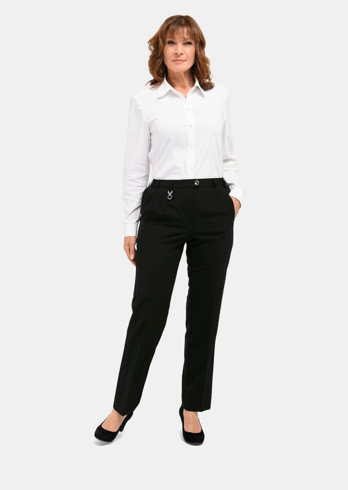 Goldner Pantalon van scheerwol Elegante stretchbroek met strijkvouwen