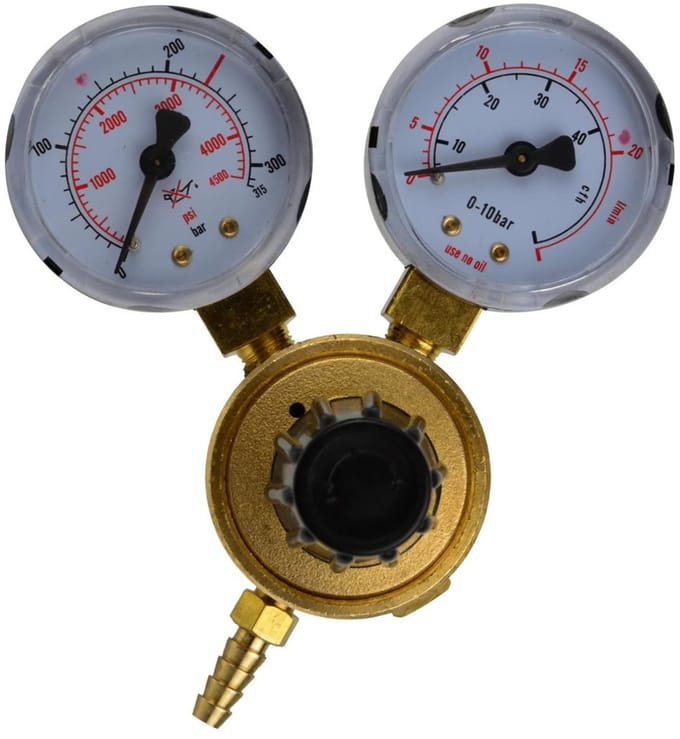 GEKO Argon/mix drukregelaar - 2 manometers - hoge capaciteit