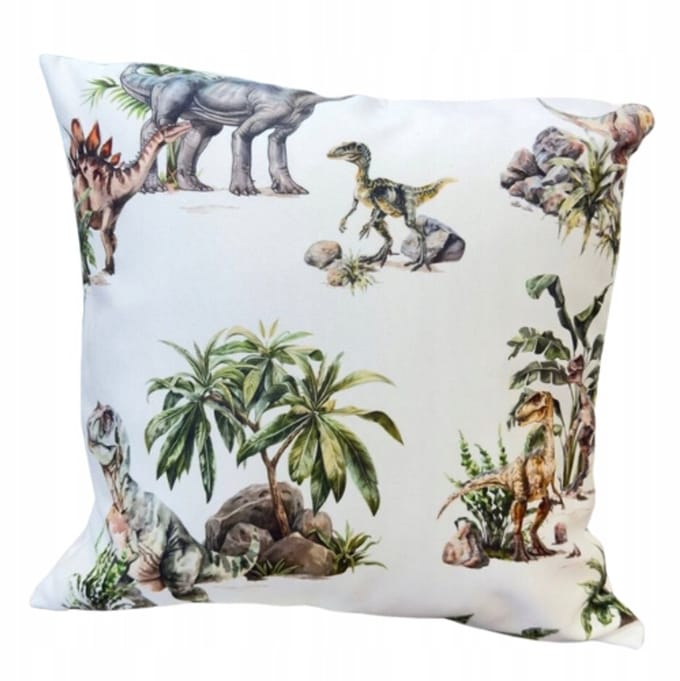 Dino Velours Kussensloop Kinderkamer 40x40 cm - Decoratief & Zacht