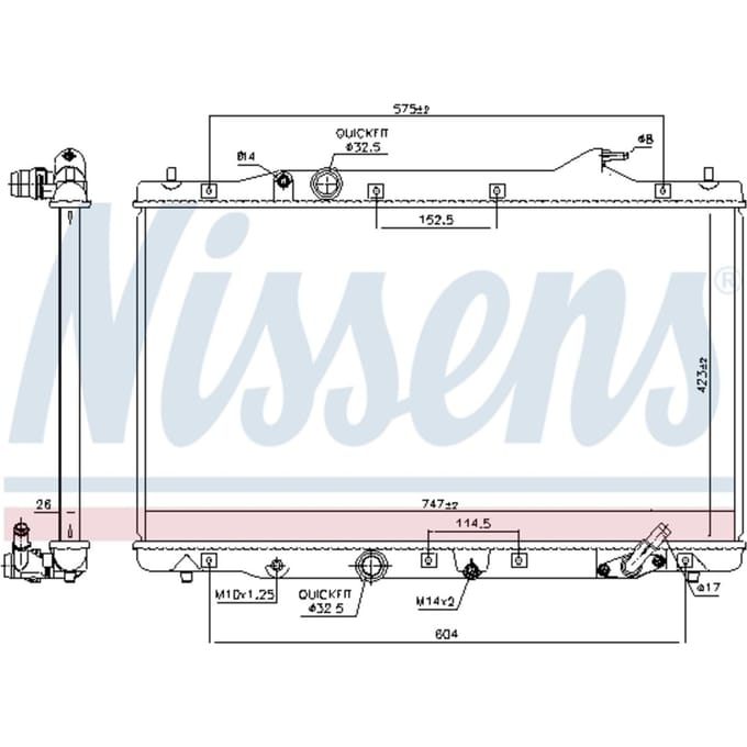 Radiator, motorkoeling NISSENS 606216