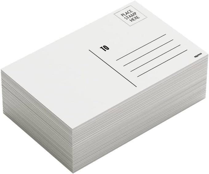 100 Witte Blanco Postkaarten (Postkaartformaat) - Bedrukbaar Karton voor Mailing en Groeten