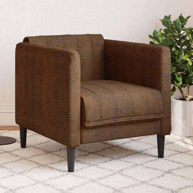 vidaXL - Fauteuil - kunstsuède - bruin