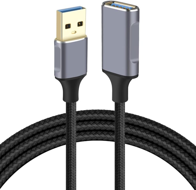 NTHProducts - USB 3.0 Extension Cable - 5Gbps Dataoverdracht - 1 Meter - Robuust en Duurzaam - Geschikt voor USB Stick, Hub, Hard Drive, Printer, Gamepad