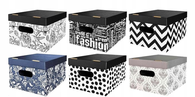 Koopman - Opbergdoos - Decoratieve Opbergbox - 35x26x21 cm - Grijs/Zilver