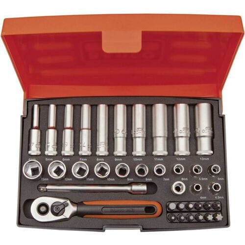 BAHCO Dopsleutelset mini 1/4 37 stuks 4-13mm