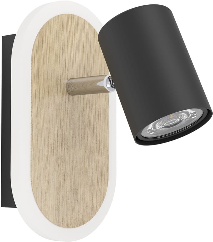 EGLO Rimbocchi Spot - LED - 18 cm - Zwart|Bruin - Dimbaar - Lichtscenario's