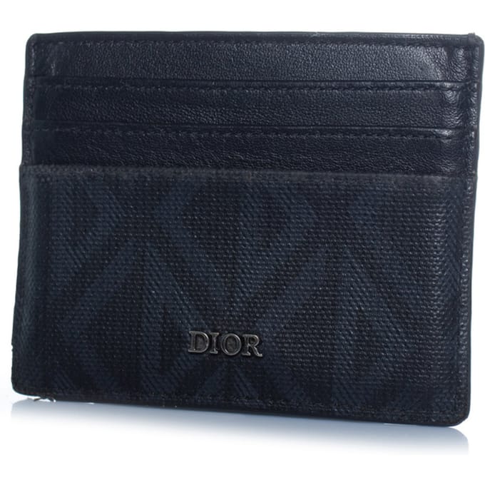 Dior kaarthouder van monogramcanvas en leer.