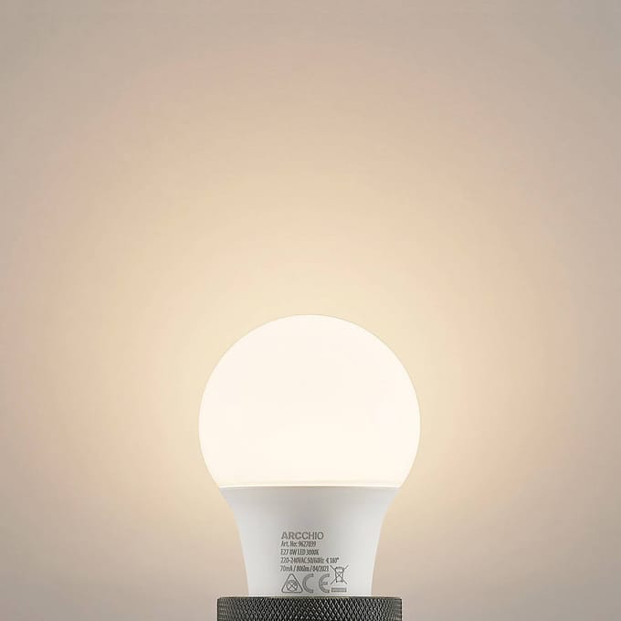 Arcchio LED lamp E27 A60 8 W opaal 3.000 K 806 lm