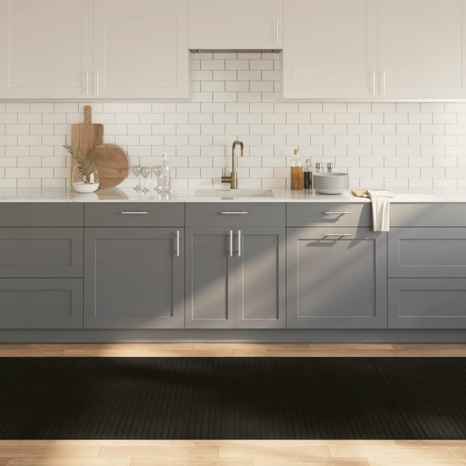 vidaXL - Vloerkleed - rechthoekig - 100x1000 - cm - bamboe - zwart
