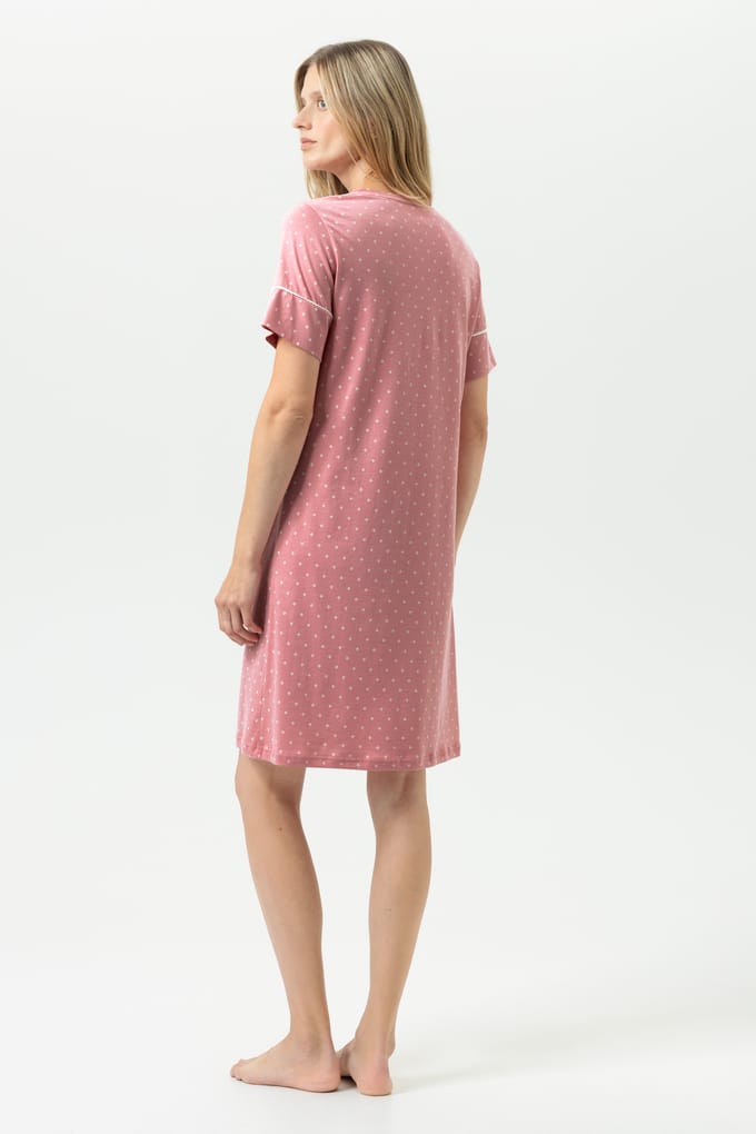 Nachthemd Serie Crochet Dots Soft Rosewood