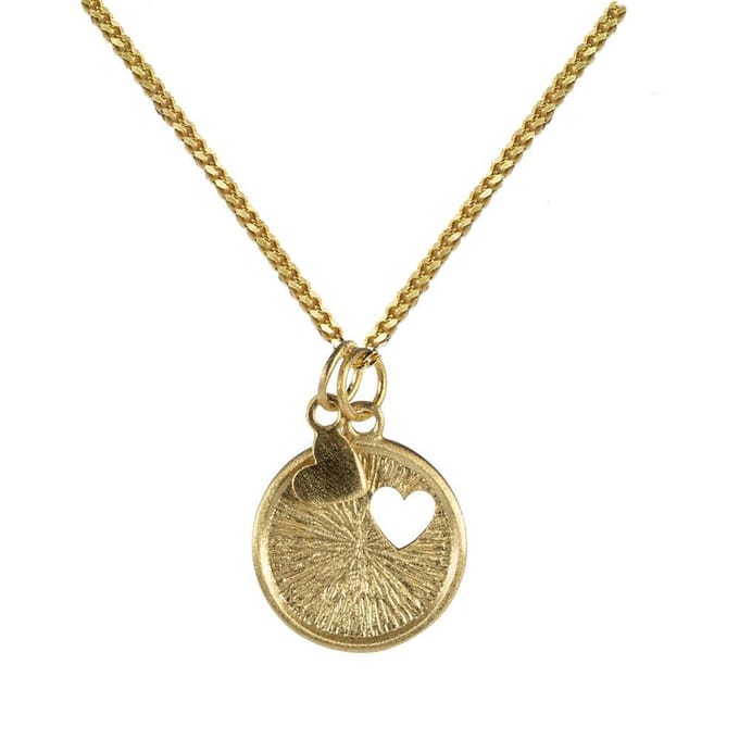 Lauren Sterk Amsterdam ketting munt open hartje - verguld - extra coating - valentijn - liefde