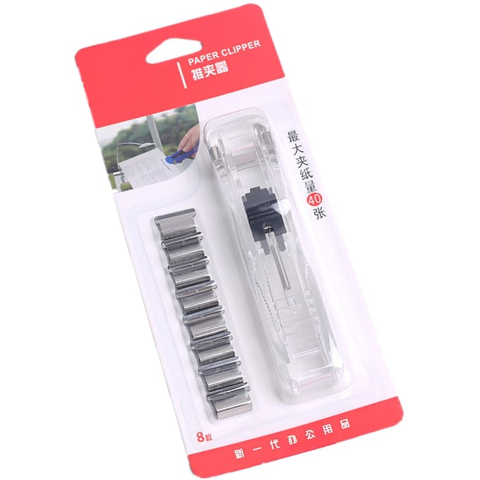 Schelpclipdispensers Recyclable Handheld Papieren Schelpclipdispenser Druknietapparaat voor Thuis School Wit wit