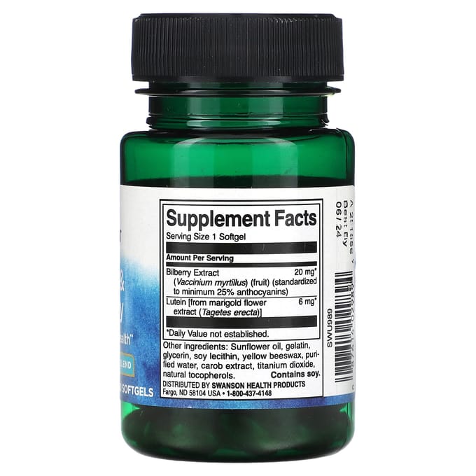 Luteïne & Bosbes, 60 Zachte Capsules