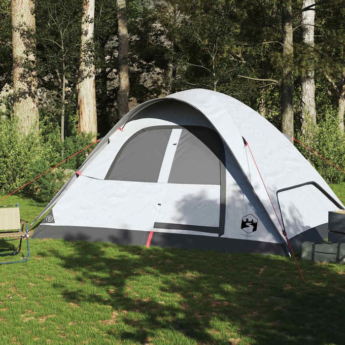 vidaXL - Koepeltent - 6-persoons - waterdicht - verduisterend - stof - wit