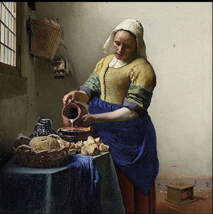 Het melkmeisje van Johannes Vermeer