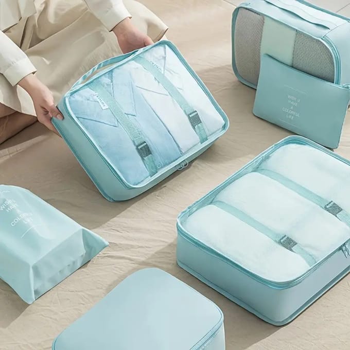Bovista Koffer Organizer Set - Packing Cubes - Compressie - Travel - Compression - Set - Grijs