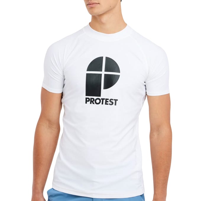 Protest PRTCater – Uv shirt Heren – Korte mouwen – Ronde hals – Wit