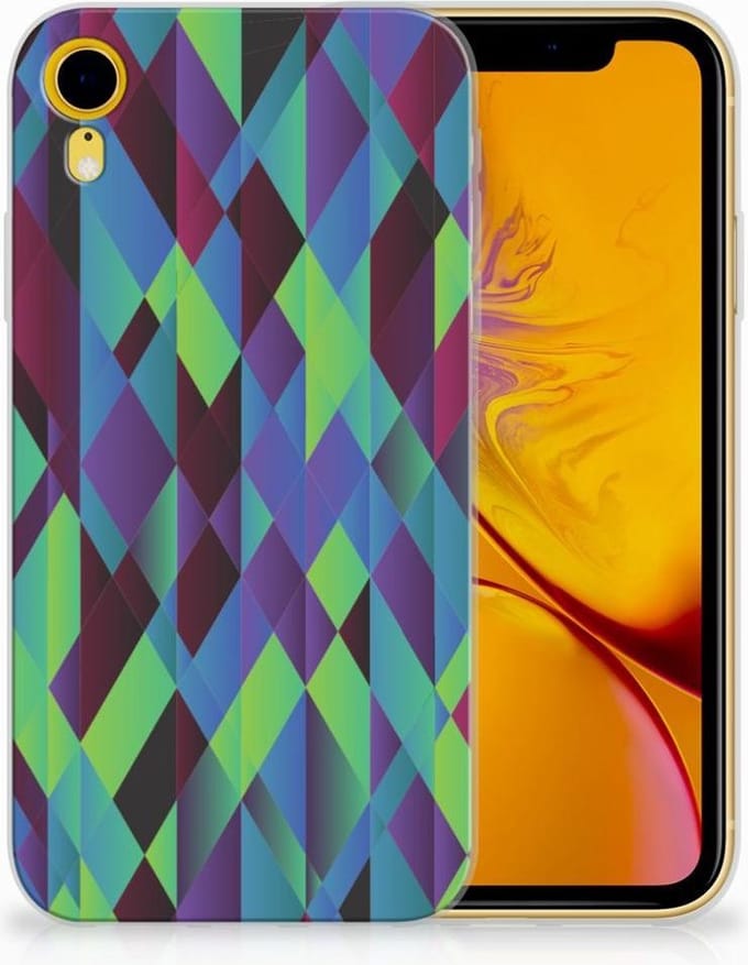 Apple iPhone Xr TPU Hoesje Abstract Green Blue