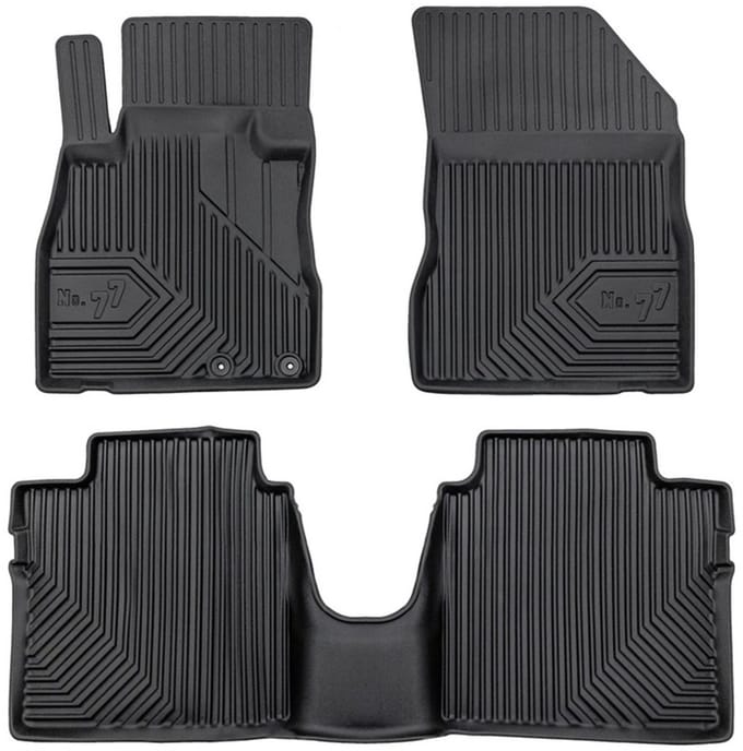Premium Rubberen Mattenset No.77 - Geschikt voor Nissan Note II (2012-2017) - Perfecte Pasvorm - TPE Elastomeer - Zwart - FROGUM