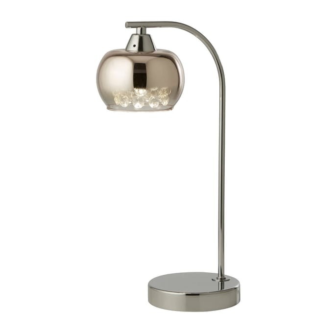 Searchlight Tafellamp Ianis, grijs, metaal/glas, hoogte 36 cm, G9