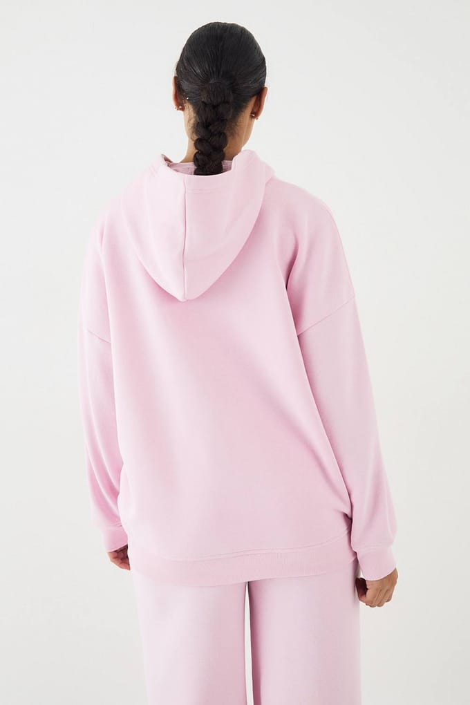 Dames DSGN Studio Self Fabric Applique Oversized Hoodie | Pink | Maat: Medium