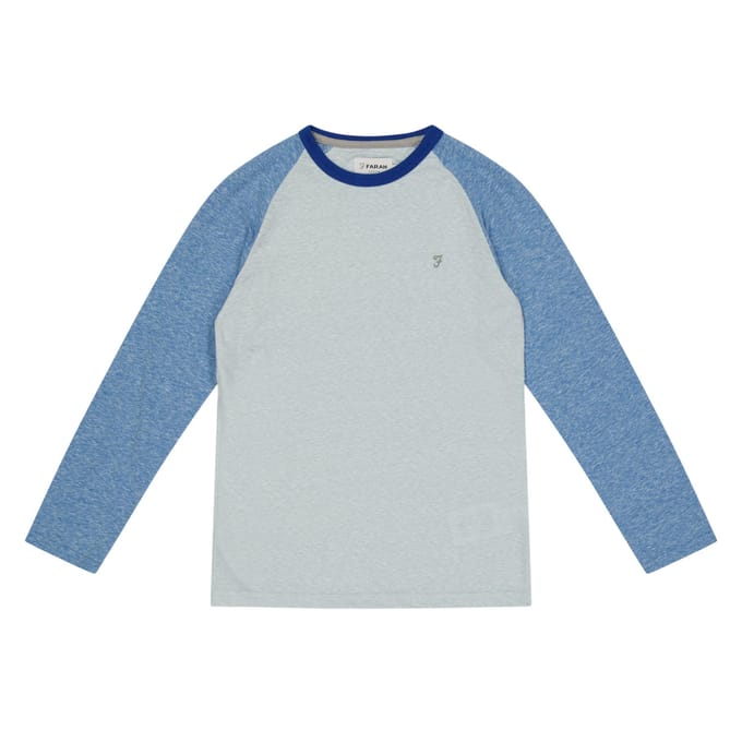 Farah Raglan-baseball-T-shirt voor kinderen (Blauw)