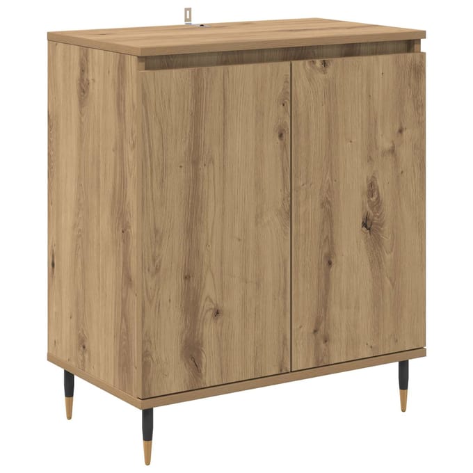 vidaXL - Dressoir - Artisan - Eiken - 60 - x - 35 - x - 70 - cm - Bewerkt - hout