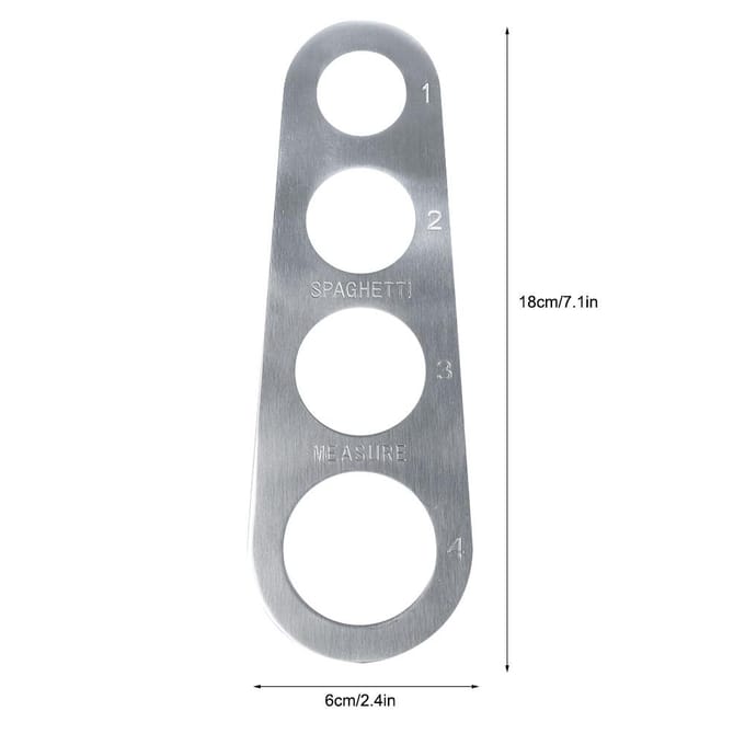 1 st RVS Spaghetti Afmeter Meetinstrument 4 Porties Koken Pasta Liniaal gray