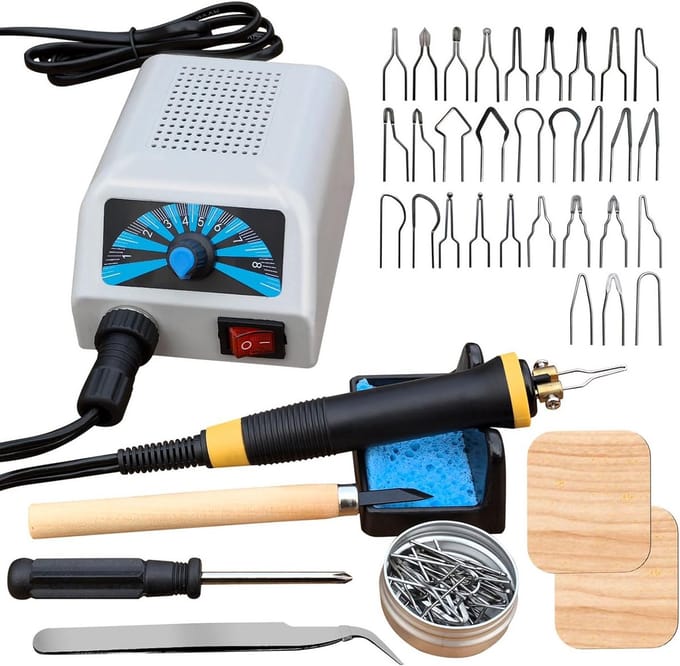 Professionele Houtbrander met Instelbare Digitale Temperatuur (200-750°C) en Dubbele Stift