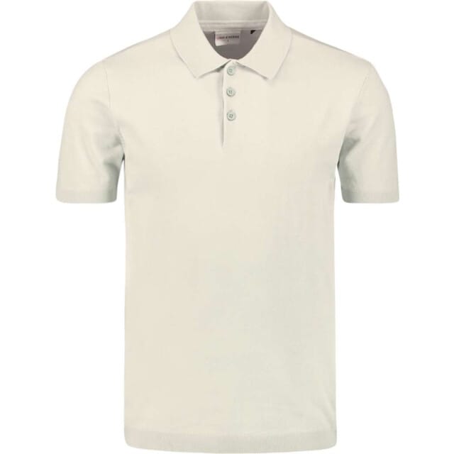 No Excess Pullover Short Sleeve Polo Button Solid Offwhite Maat: XL | Poloshirts Outlet | Heren | Beige