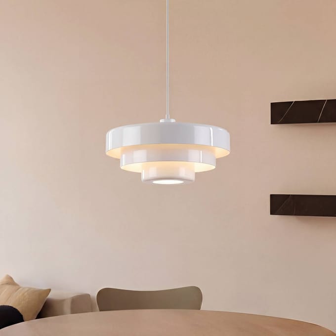 Lindby - hanglamp - 1licht - Metaal - H: 27 cm - E27 - wit