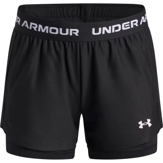 Under Armour UA Tech Play Up 2N1 Short Unisex Sportbroek - Zwart - Wit