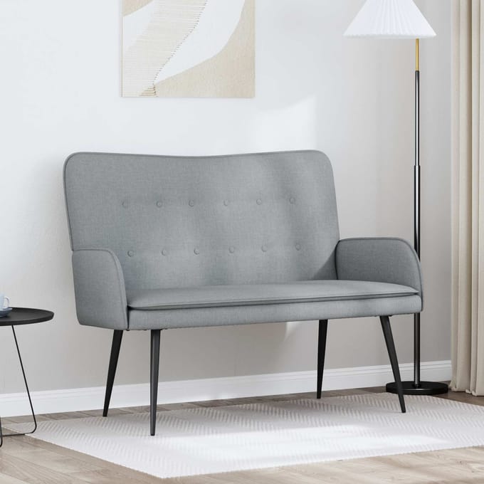 vidaXL - 2-Zits - Sofa - Lichtgrijs - 115 - x - 61 - x - 87 - cm - Stof