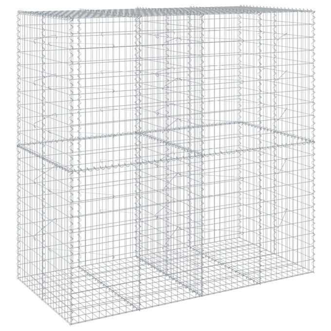 vidaXL - Schanskorf - 200x100x200 - cm - gegalvaniseerd - ijzer - zilverkleurig
