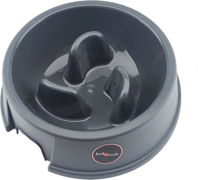 Jack and Vanilla Slow Feed Voerbak Grijs 27x5 1.5 Liter