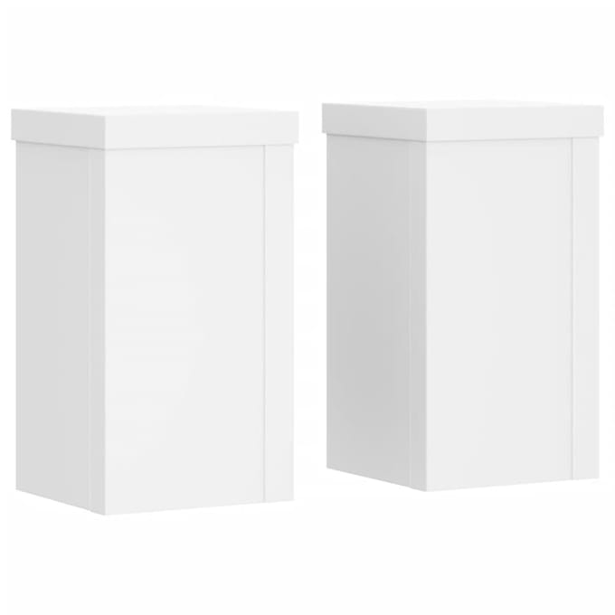 vidaXL - Plantenstandaards - 2 - st - 10x10x18 - cm - bewerkt - hout - wit