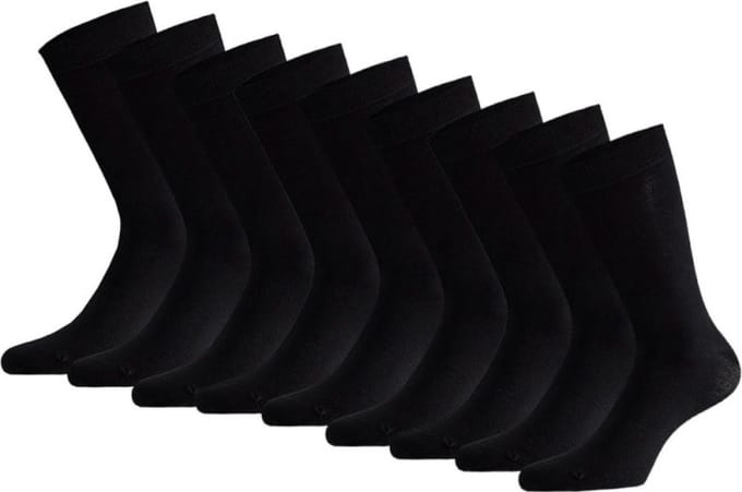 Apollo - Basic Effen Sokken 10-Pack - Sneaker Sokken - 36/41 - Uniseks - Mannen - Vrouwen - Zwart