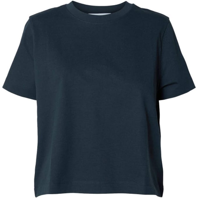 boxy fit T-shirt van katoen- en viscosemix model 'ESSENTIAL'