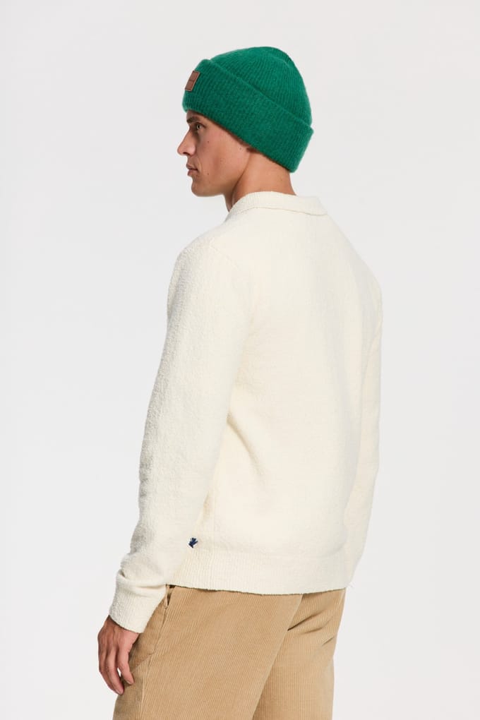 Shiwi Penn Regular Fit Boucle Polo White Maat: M | Sweaters Outlet | Heren | Wit