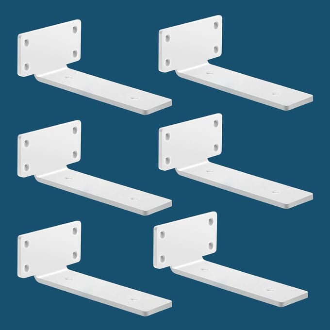 Plankdragers - Wandsteunen - Opbergen - L-vormig - 20 cm - Wit
