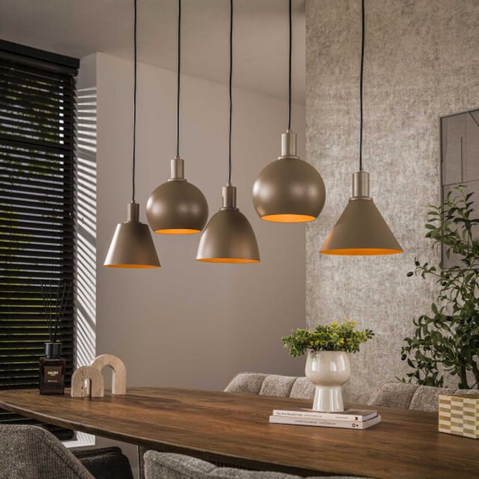 Hoyz Collection - Hanglamp Metallo Mix 5-lichts - Beige