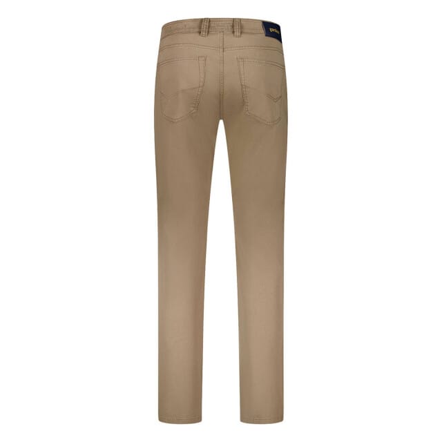 Camel pantalon 5-pocket Gardeur Modern Fit zonder omslag